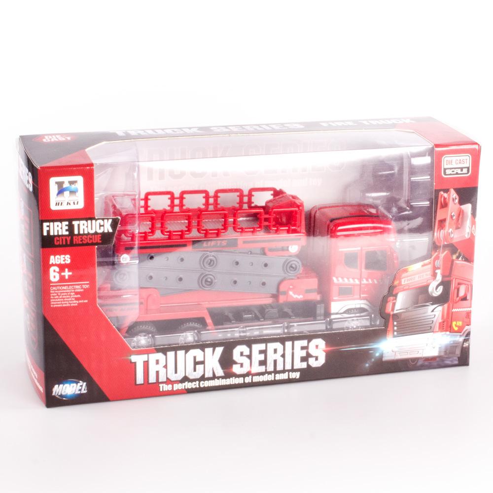 

Пожежна машина в масштабі 1/50. Червона модель пожежної машини з литої шини Size:22*7*10cm,Lift table червоний