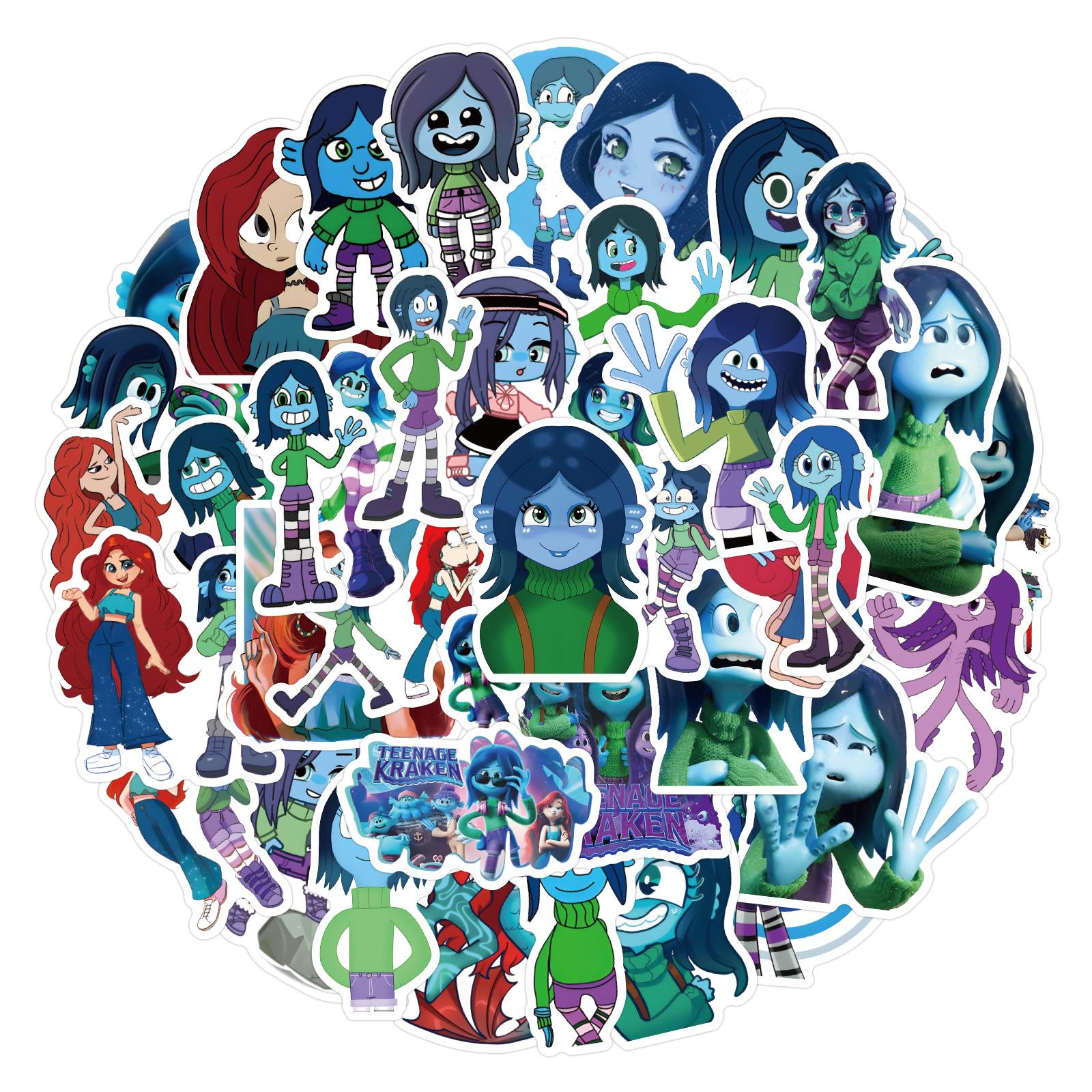 

50 Новых Стикеров Руби Гиллман Кракен Сирена Дудл Чемодан Блокнот Водонепроницаемые Стикеры