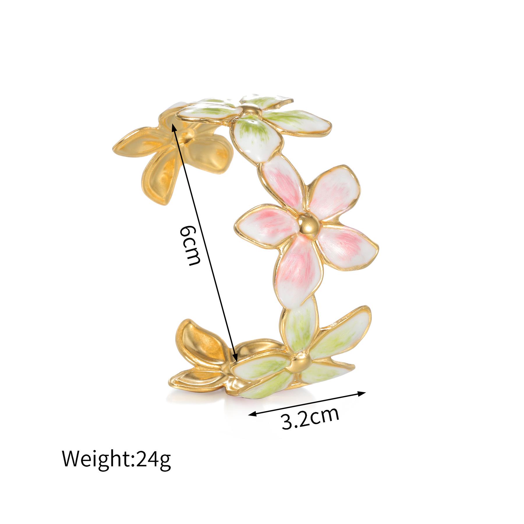 

Браслет-манжета из нержавеющей стали в форме цветка для женщин - Элегантные, высококачественные титановые украшения