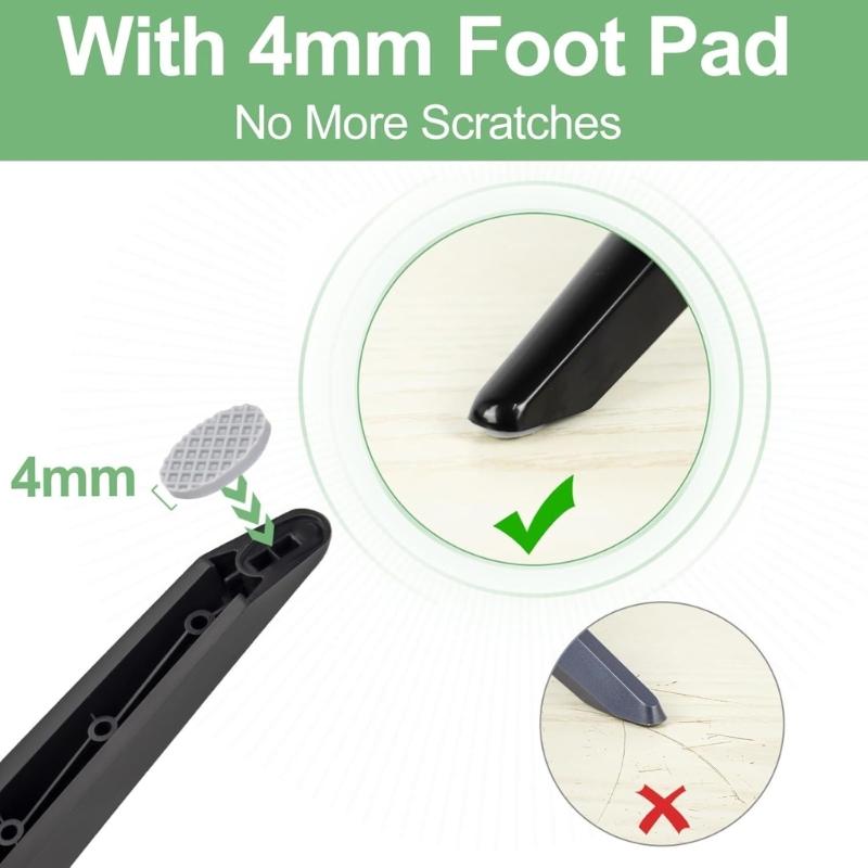 Black TV Base Legs for RTU5540 Models, Replacement Stand Feet with Mounting Screws for Living Area or Bedroom Indoor Placement Use