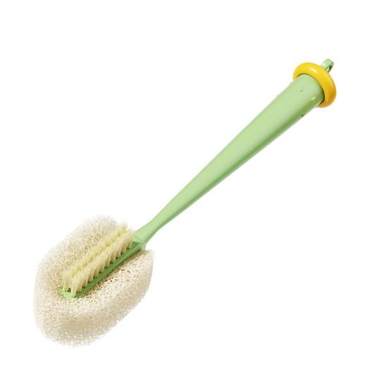 

Щетка для мытья стаканов 3 в 1 Сотовая губка Дизайн с длинной ручкой Скребок для водных стаканов Устойчивый к пятнам Набор для мытья стаканов зелёный