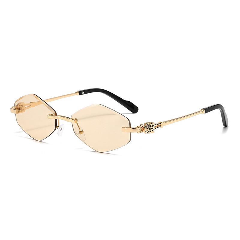 Geometric Hexagon Sunglasses For Men And Women Uv400 No Frame Fashion Outdoor Protection