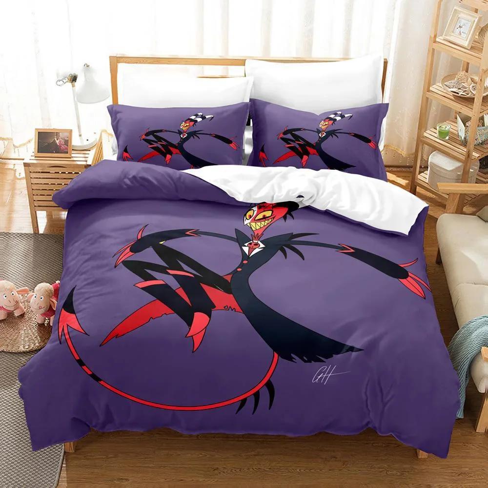 3D Printed Helluva Boss Bedding Set Duvet Cover 3Pcs Cover Single Twin Quilt Adult Kids Bedclothes Cover Home Textile