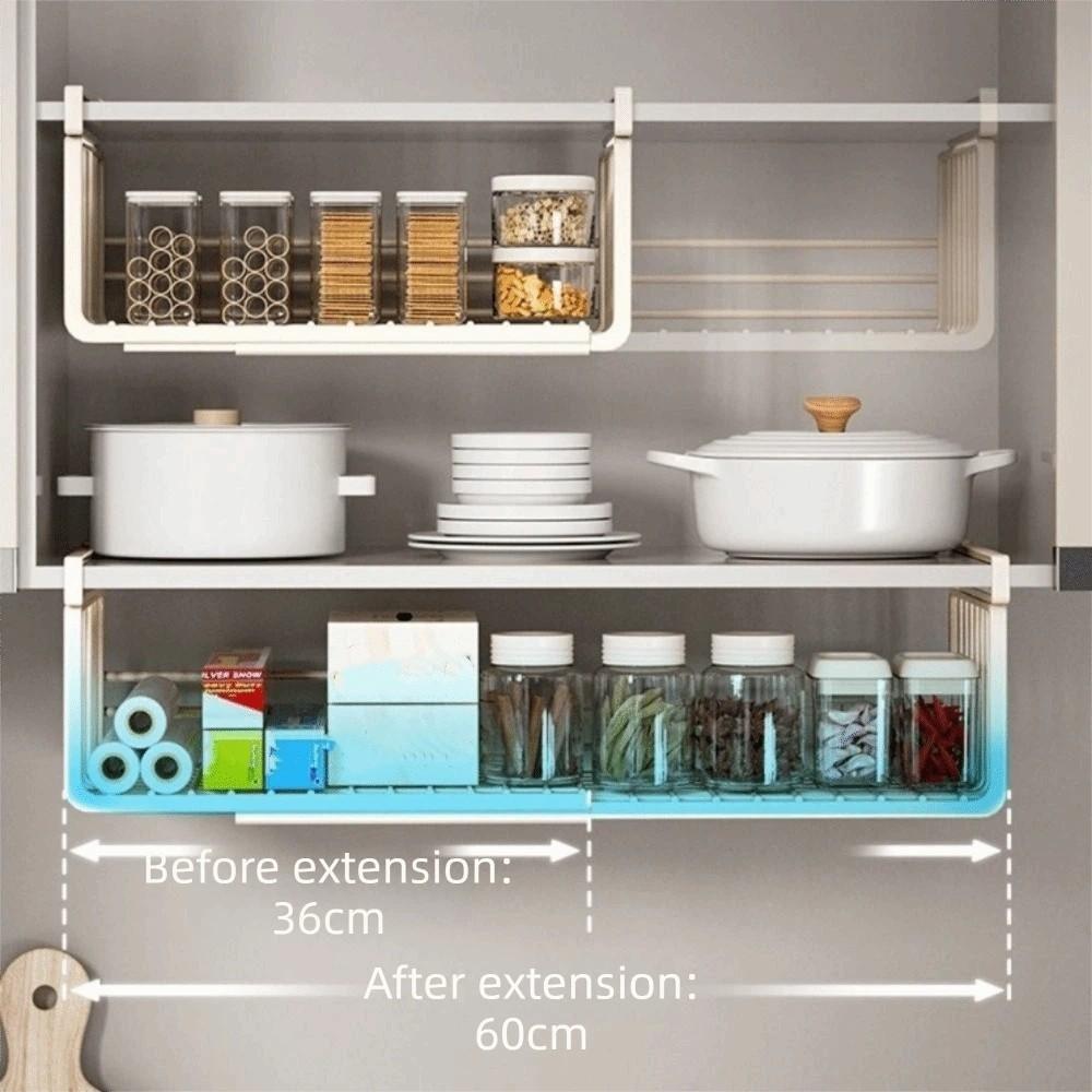 Carbon Steel Under Cabinet Storage Rack Adjustable Wall Wardrobe Storage Basket  Cabinet