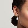 2026 New Light Luxury Pearl Ear Buckle Geometric Design Zircon European and American Style High End Elegant Zircon Accessories