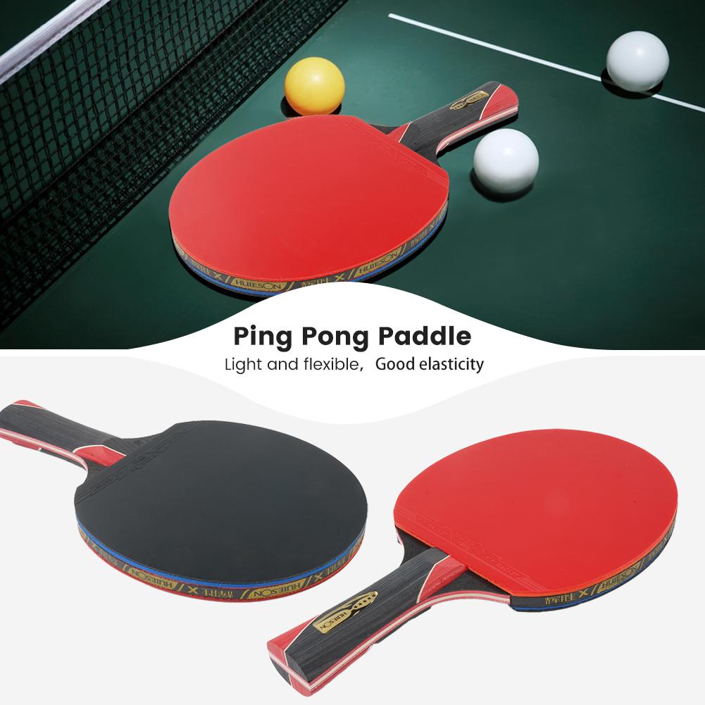 1PC Ping Pong Racket Blade Table Tennis Horizontal Grip Racket Bat Carbon Fiber Rubber Grips Racket Case Heavy Tip Light Paddle