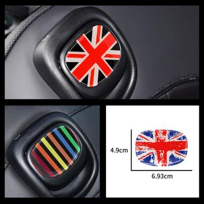 Λαβή πλάτης καθίσματος αυτοκινήτου Union Jack 3D αυτοκόλλητο εποξειδικό διακοσμητικό αυτοκόλλητο αυτοκόλλητο προστατευτική μεμβράνη για αξεσουάρ Cooper One F56