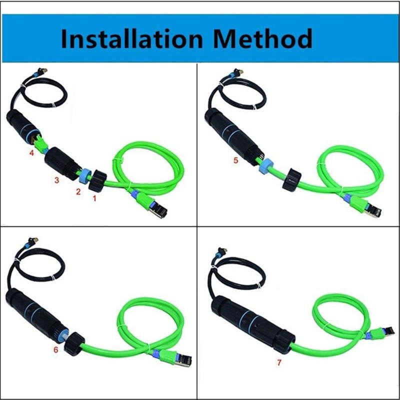 Cat6 RJ45 Ethernet Coupler 1Gbps Data Speed IP68 Waterproof and Dustproof for Networking Connection