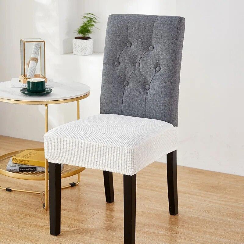 Housse de chaise en Jacquard sans dossier, housse de chaise pour salle à manger, maison, mariage, bureau, extensible, Anti-salissure, sans dossier, 1 pièce