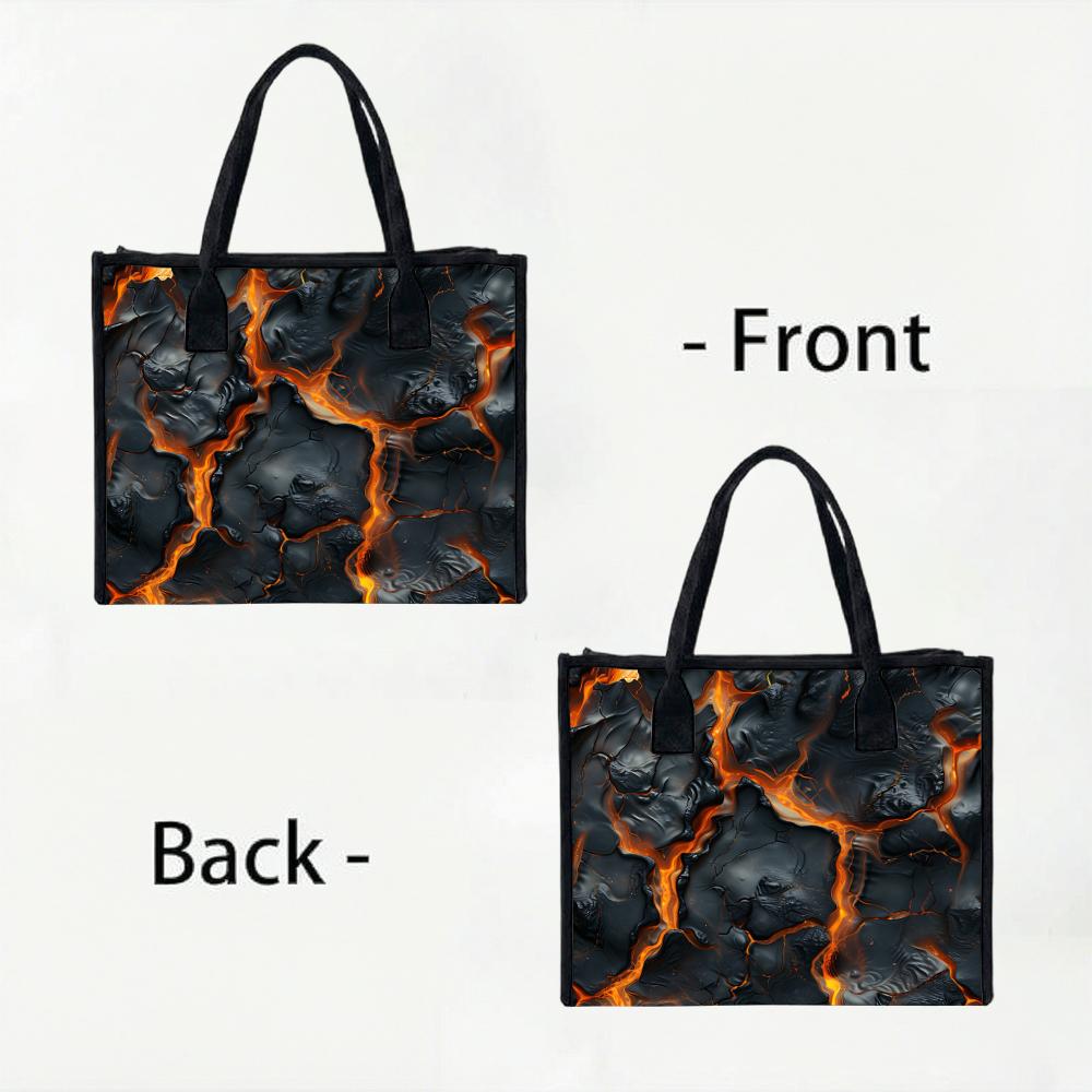 Fashion Lava Pattern Large Tote Bag Casual Durable Shoulder Handbag For Daily Use Shopping Travel