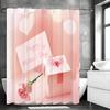 Happy Mother's Day Pink Greeting Card Gift Carnation Shower Curtain, Bathroom Decorative Shower Curtain, Waterproof Shower Curta