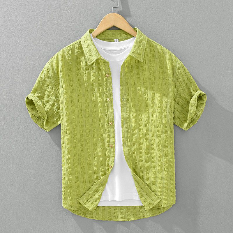 Men's Summer Short-Sleeve Shirt, American Style, Trendy Brand, Cool and Stylish, High-End Feel, Loose Half-Sleeve Jacket