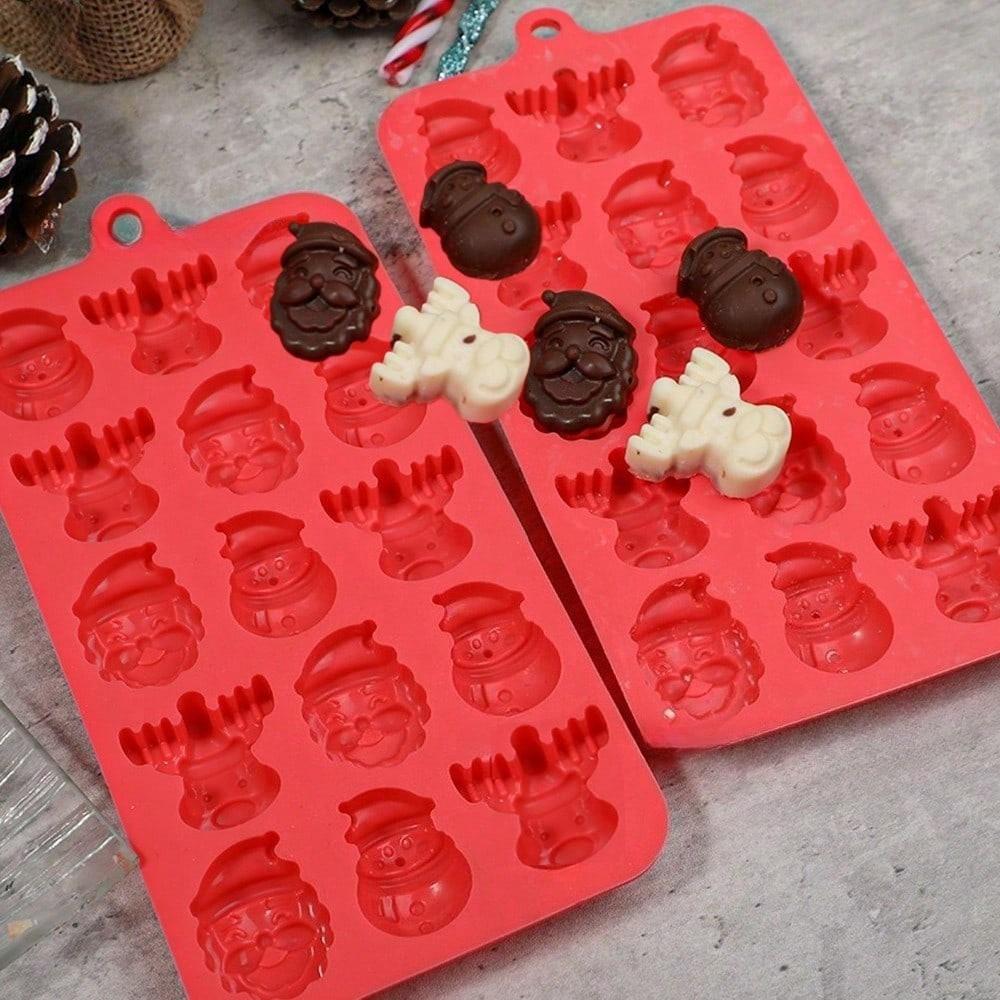 Silicone Santa Claus and Snowflake Gift Mold for Christmas 3D Cake Decoration Mold Chocolate Mousse Handmade Soap Baking Tool