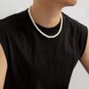 Simple Imitation-Pearl Beaded Short Choker Necklace for Men Trendy White Beaded Chains on Neck Accessories 2026 Fashion Jewelry