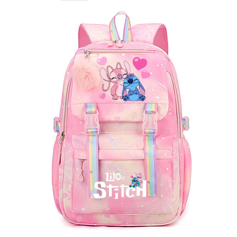 Student Schoolbag Large Capacity Backpack Rainbow Print Cartoon Outdoor Backpack