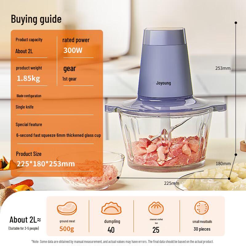 Joyoung Electric Meat Grinder 2L CN plug (adapter included)