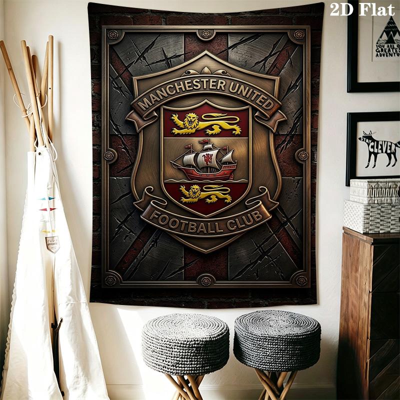 Manchester Crest Smoke Tapestry Wallmounted Fashion Print Home Decor Wall Covering Decoration Atmospheric Background Cloth