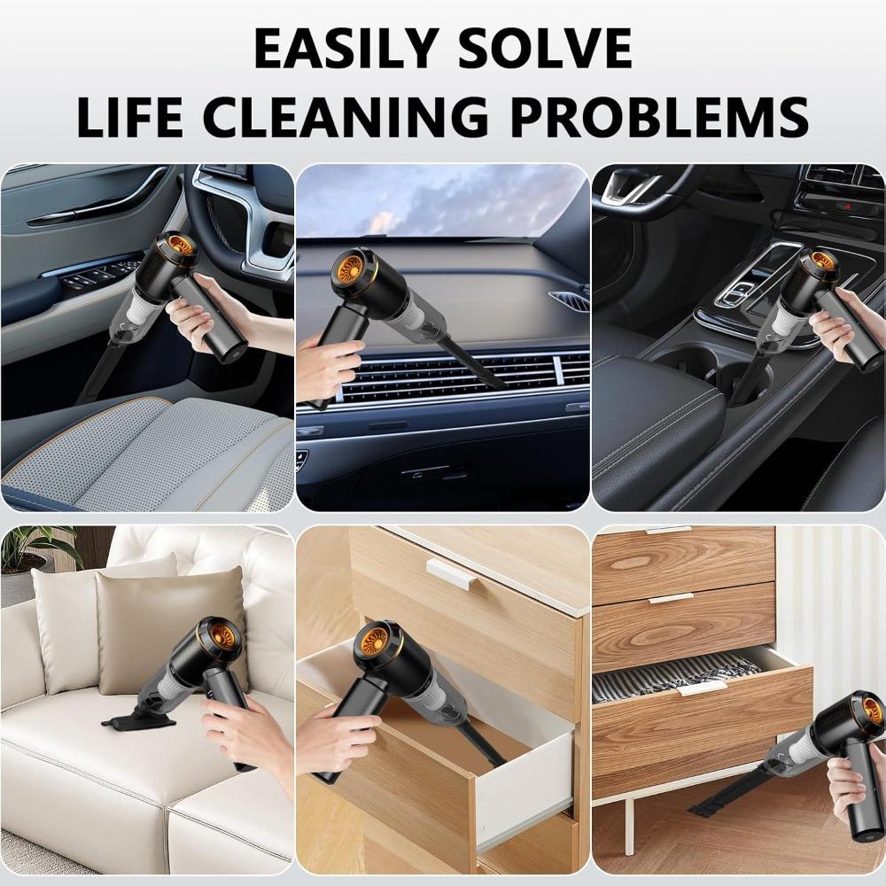 Handheld Vacuum,Car Vacuum Cleaner,4-in-1 20000PA High Power Portable Rechargeable Vacuum Cleaner with Brushless Motor, Small Ha