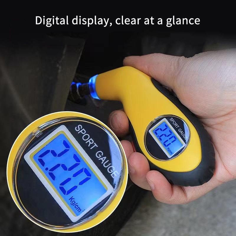 Car Tire Digital Barometer Lcd Electronic Tester Digital Tyre Air Pressure Gauge Yellow Tire Manometer Barometers Tester Tool
