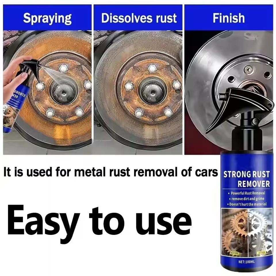 Automotive Car Rust Remover Spray Clean Metal Iron Quickly Auto Exhaust Pipe Rust Derusting Spray Stain Removal Agent 1/1pcs
