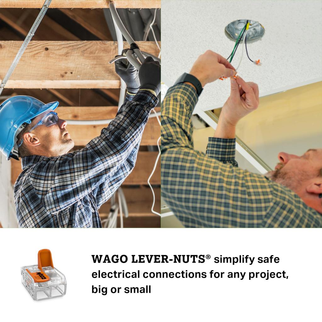 WAGO WFR Series One-Touch Connector, Clear, 2 Wires, Pack of 100, WFR-2