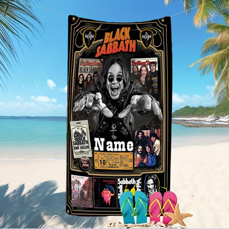 Customizable Personalized Beach Towels Rock Ozzy Osbourne Themed designs.Suitable for the Beach, Yoga, Sports;ideal As Beach Accessories