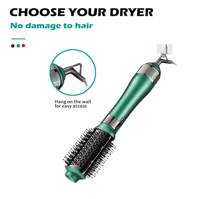 Nuovo Pettine Lisciante per Capelli Ricci da Donna 4-in-1 Multifunzionale a Doppio Uso Asciutto e Bagnato Asciugacapelli a Pettine ad Aria Calda Strumento per lo Styling Veloce Non Danneggia i Capelli