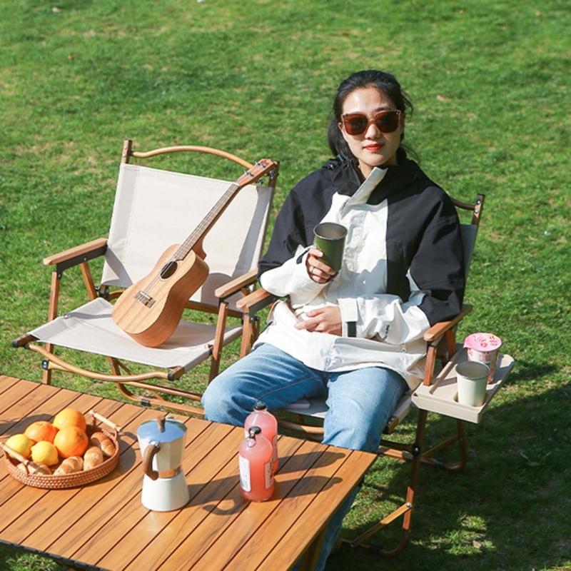 Recliners Cup Holder Outdoor Chairs Beverages Holder Tray Organizers Garden Lounges Chairs Tray for Camping, Picnics