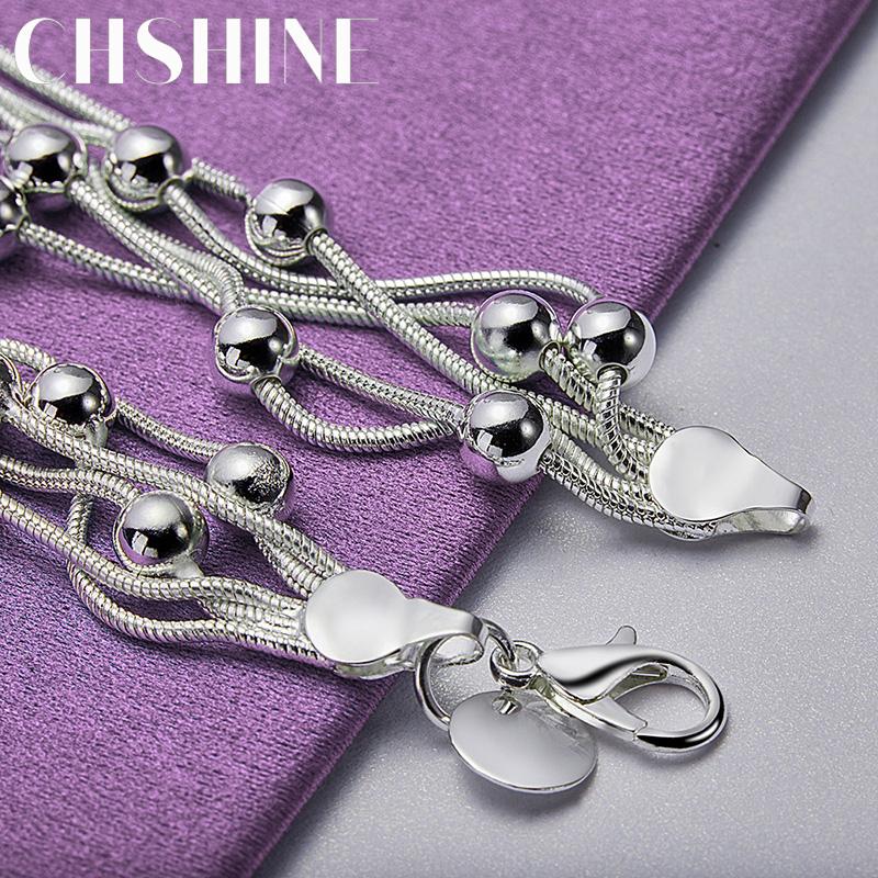 CHSHINE 925 Sterling Silver Five Snake Chain Bracelet For Women Men Wedding Party Fashion Charm Jewelry