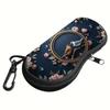 New Black Cat Art Eyewear Cases Men Women PU Leather Sunglasses Box with Zipper Portable Travel Eyeglass Storage Cases