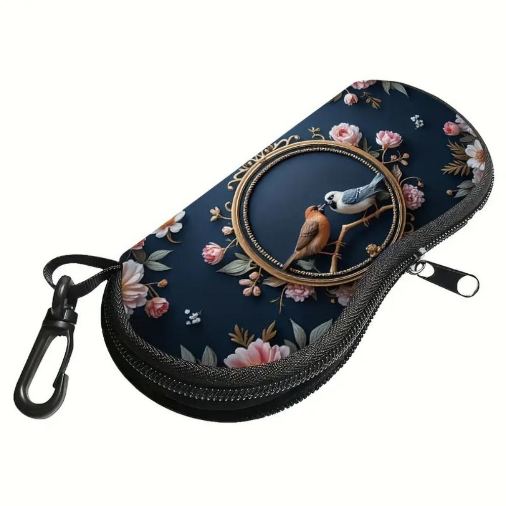 New Black Cat Art Eyewear Cases Men Women PU Leather Sunglasses Box with Zipper Portable Travel Eyeglass Storage Cases