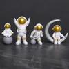 4pcs Astronaut Decor Figures and Moon Home Decor plastic Astronaut Statue Room Office Desktop Decoration Presents Boy Gift