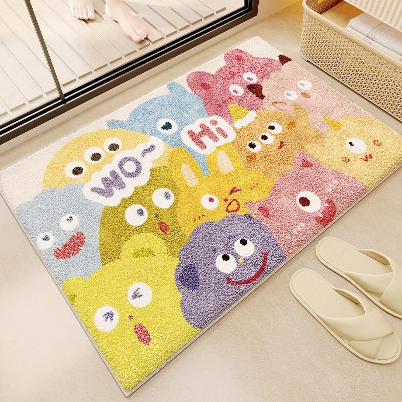 Badmatte im japanischen Stil aus Imitationskaschmir, saugfähig, weich, rutschfest, schnelltrocknend, Badzimmer-Toiletten-Bodenmatte, Teppich 40X60cm 15.7X23.6in