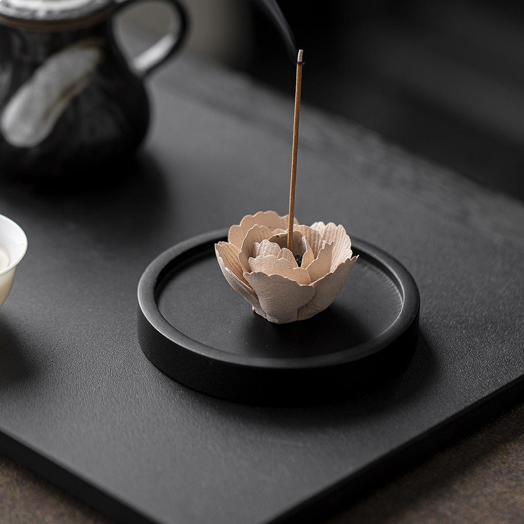Intangible Cultural Heritage Hand-Pinched Ceramic Incense Insert Holder for Home Aromatherapy Decor