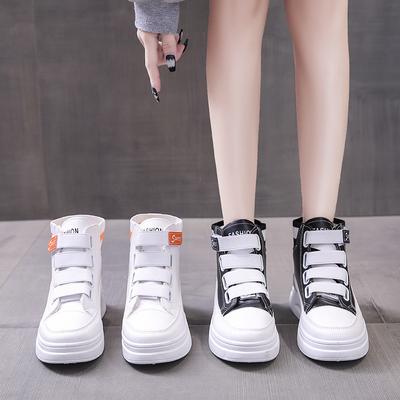 Comfortable Women's Shoes Spring and Summer New Muffin Thick Bottom Breathable High Top White Shoes Casual All-Matching Shoes with Hidden Heels
