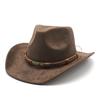Traditional Style Wool Felt Hat With Wide Brim And Embroidered Patterns For Outdoor Travel