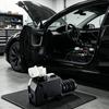 Front-Trunk Hood Lock Actuator Motor with Black Engineering-Plastic Housing and Ribbed Cylindrical Actuator End for Opening and Closing Repair Work