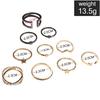 Ring Combination Set Hollow Diamond Simple Ring Ring 10 Set