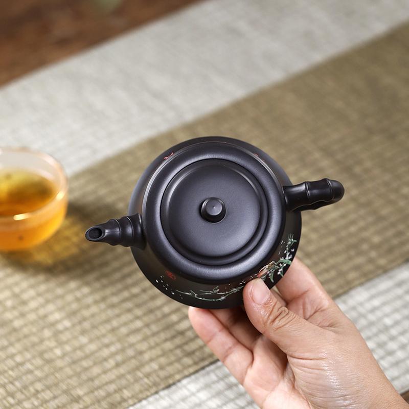200ml Chinese Yixing Purple Clay Teapot Tradition Handmade Bamboo Joint Shape Zisha Tea Pot Beauty Tea Infuser Kettle Teaware