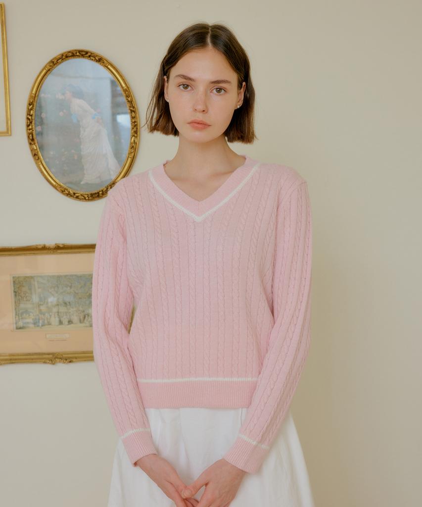 YUPPE Cable Cashmere Knit_Pink