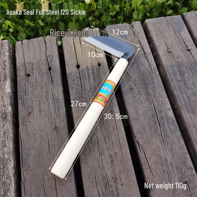 Stainless Steel Grass & Weed Cutting Sickle with Wooden Handle - Large & Small Sizes for Weeding & Leek Cutting