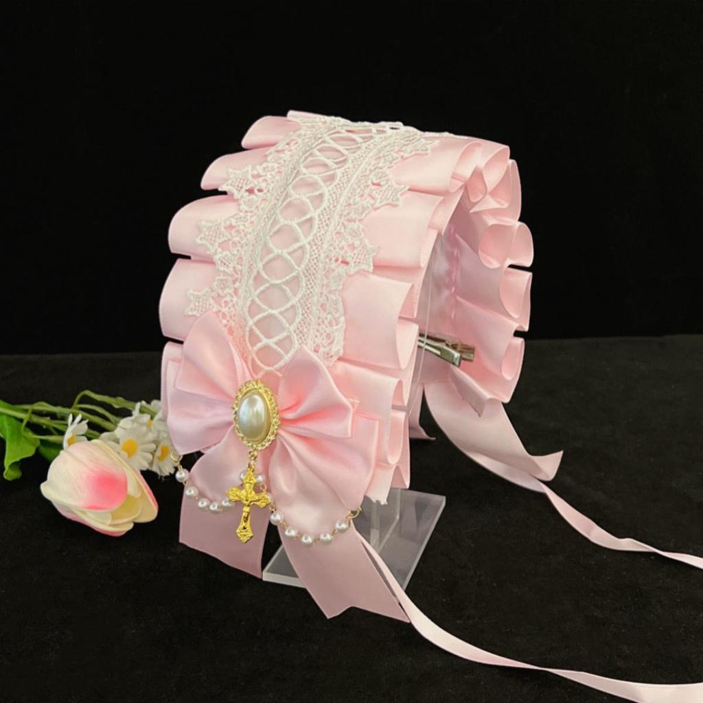 Lolita Lace Ribbon Bow Headband & Skirt Headdress