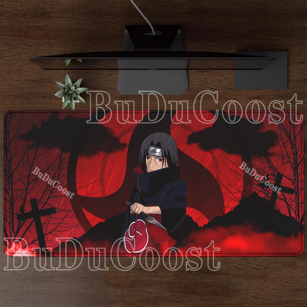 Naruto Uchiha Itachi Mouse Pad Computer XXL Office Accessories Desk Mat Keyboard Anime HD Printing Gaming Non-slip Base Mousepad