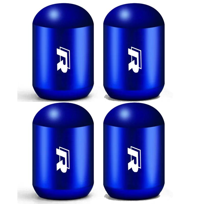 2026 Autocollant Chaud 4pcs Style de Voiture Bouchons de Valve de Pneu de Roue Couvercles Tiges de Valve d'Air de Jante de Pneu pour Volkswagen VW R Line Rline G