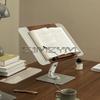 Book Stand for Reading Adjustable Book Holder with 360° Rotating Base Elastic Page Clips Foldable Desktop Riser Stand