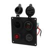 Multifunction 1 Gang Switch Panel with Dual QC3.0 USB Port Voltmeter Cigarette Lighter Holder 12V 24V for Buses Ships