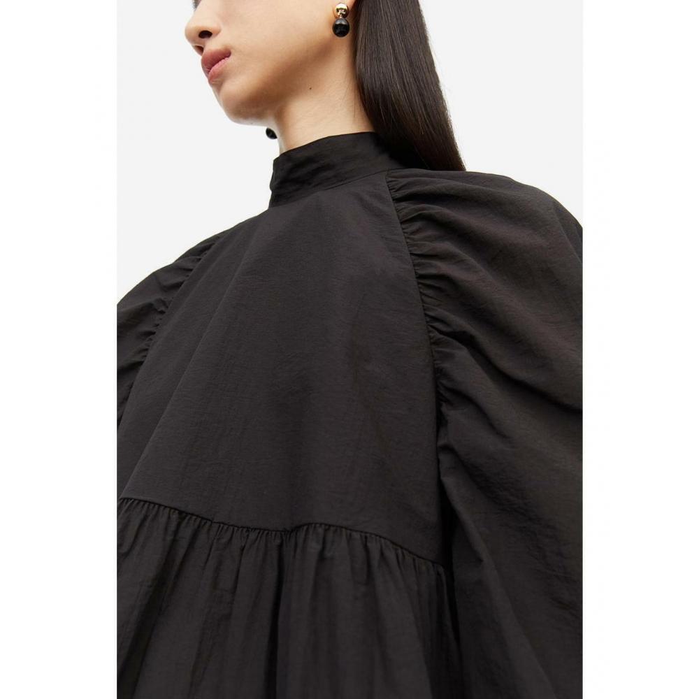 

H&M Блузка с завязками, черная 1207327002