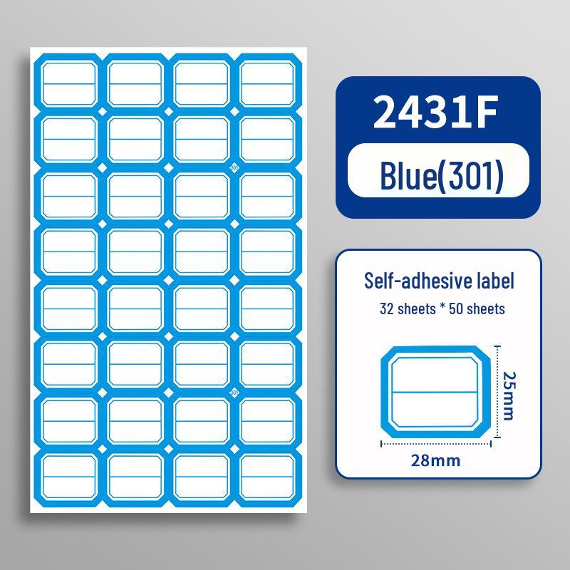 Self-Adhesive Name & Classification Label Stickers - 50 Sheets, Office Blank Handwritten Labels