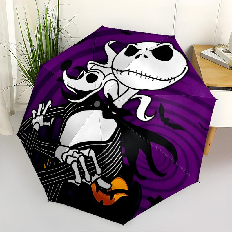 

Jack Skellington, Halloween Themed Automatic Opening and Closing Umbrella, Brightly Colored 8-rib Portable Umbrella