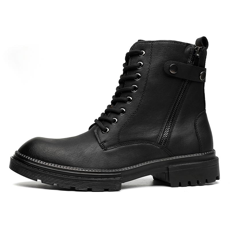 

Кожаные повседневные ботинки мужские лоферы Роскошный дизайн Слипоны мужские модельные ботинки Повседневный стиль Большой размер Хорошая износостойкая подошва 44 чёрный